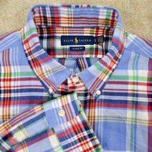 Ralph Lauren Dress Shirt Classic Fit Plaid Mens Sz L Oxford Long Sleeve Colorful